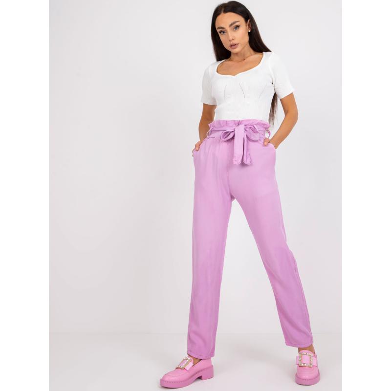 Dámské kalhoty s vysokým pasem TRIA fialové  