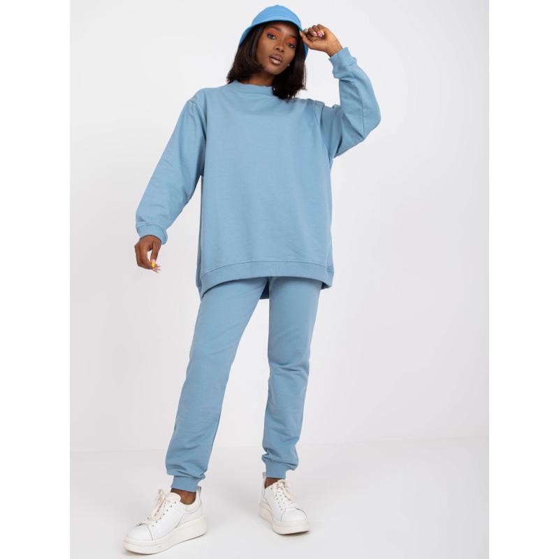 Dámská mikina s kapucí bavlněná WENDY modrá 