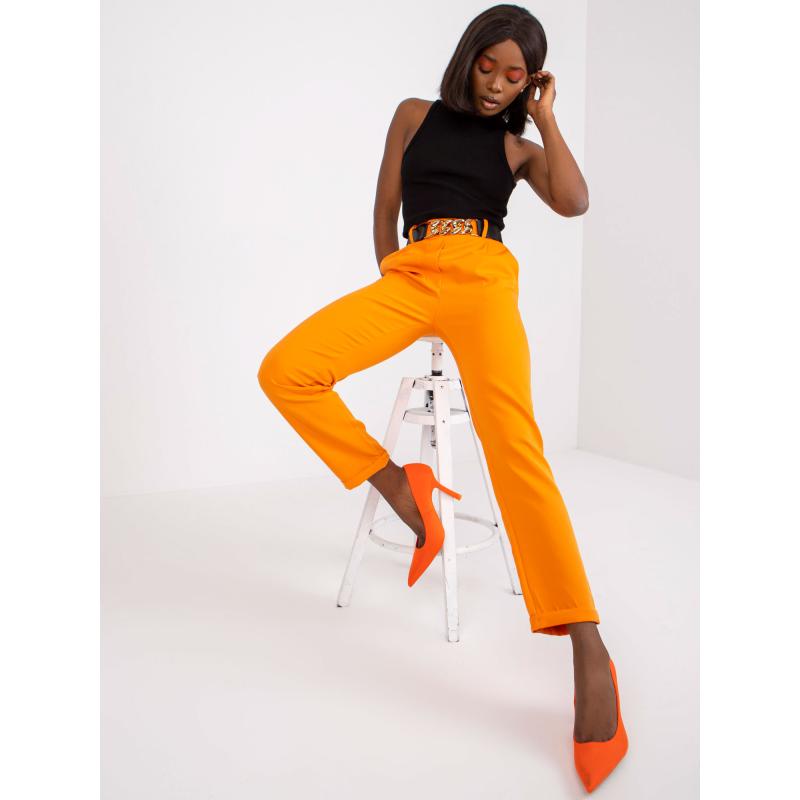 Dámské kalhoty s ozdobným pruhem SEVILLE světle oranžové 