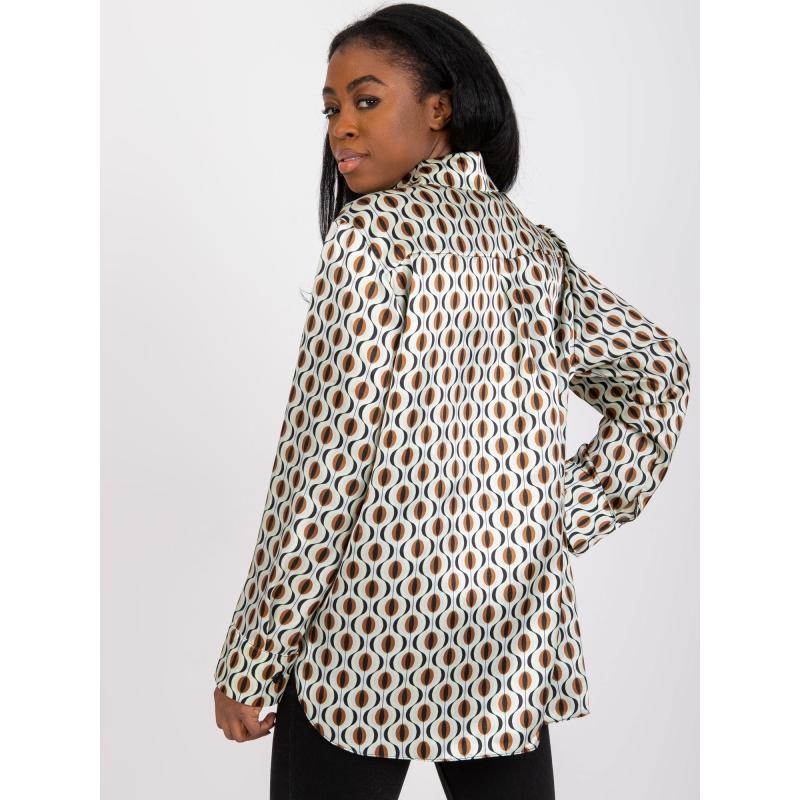 Dámske asymetrické tričko s potlačou YETA beige