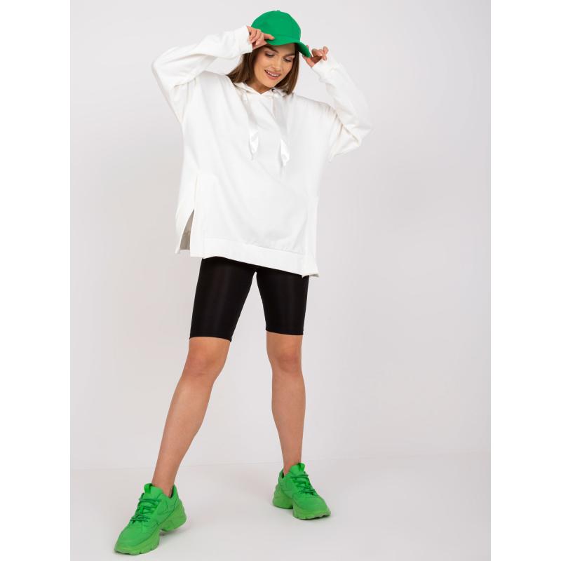Női pamut kapucnis pulóver BINA ekrü színben