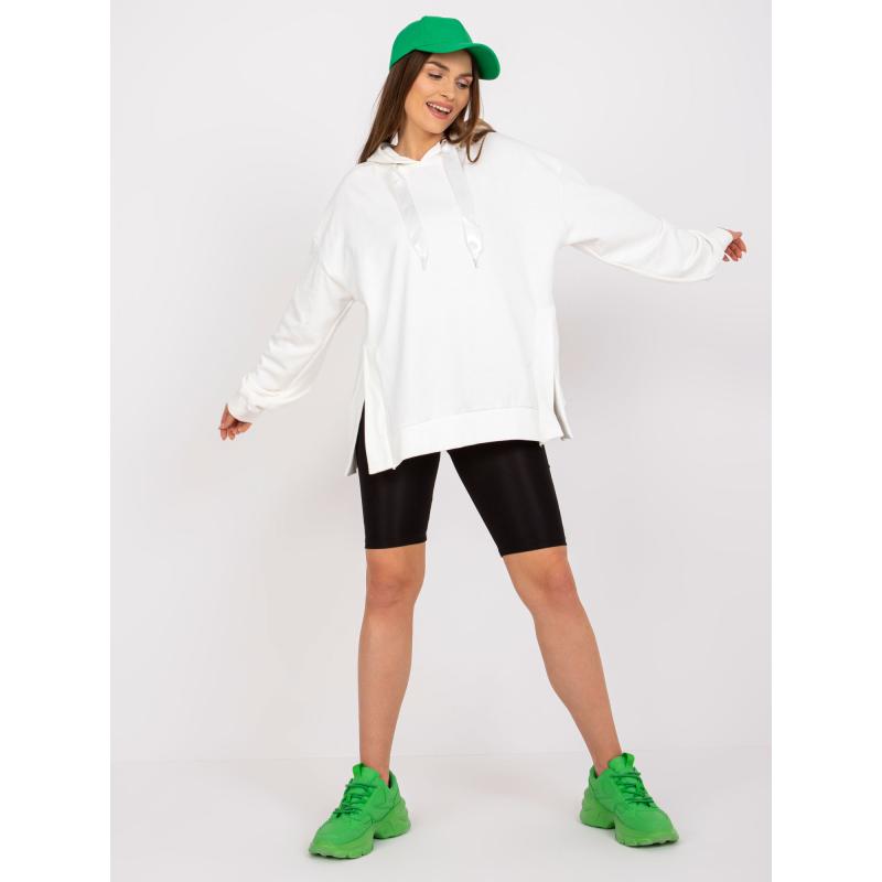 Női pamut kapucnis pulóver BINA ekrü színben