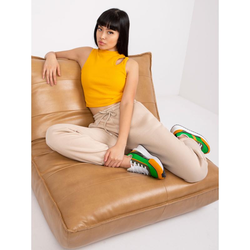 Dámské tepláky basic se šňůrkou JULIA béžové 