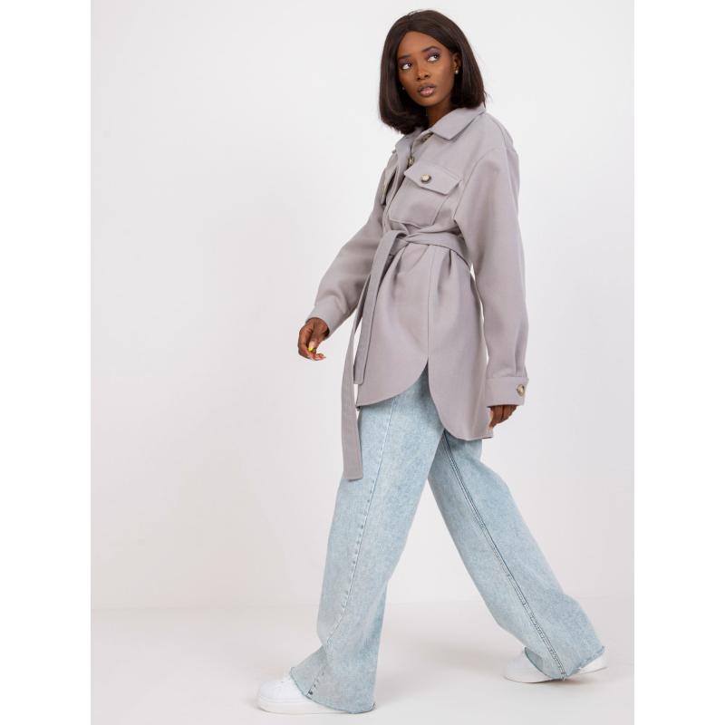 Dámská halenka s páskem dlouhá OLESIA šedá