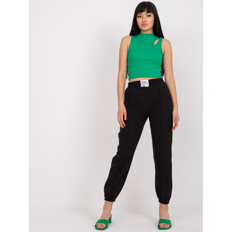 Dámské kalhoty s vysokým pasem LEVEL černé