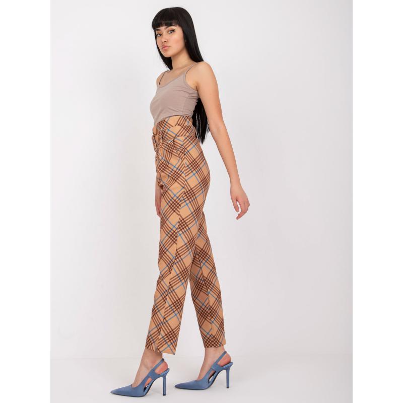 Női csíkos nadrág LINES bézs és kék LINES