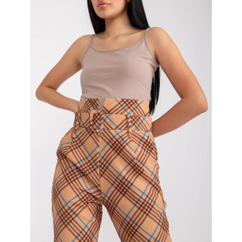 Női csíkos nadrág LINES bézs és kék LINES