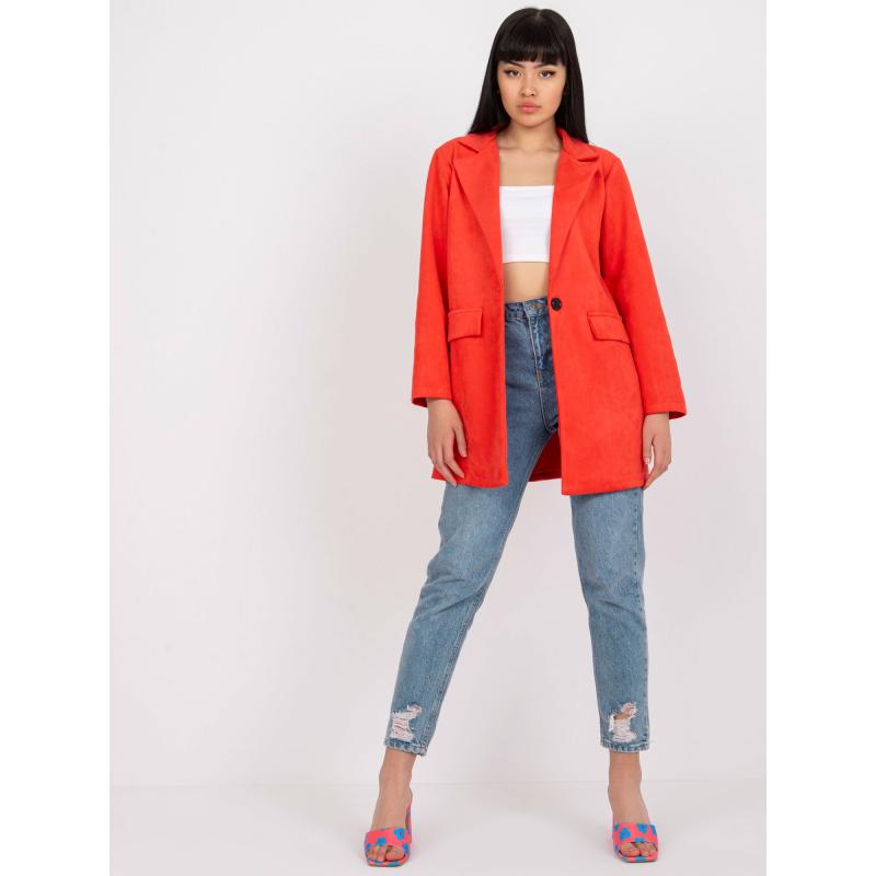 Dámská bunda z eko-semiše elegantní IRMINA korálová 