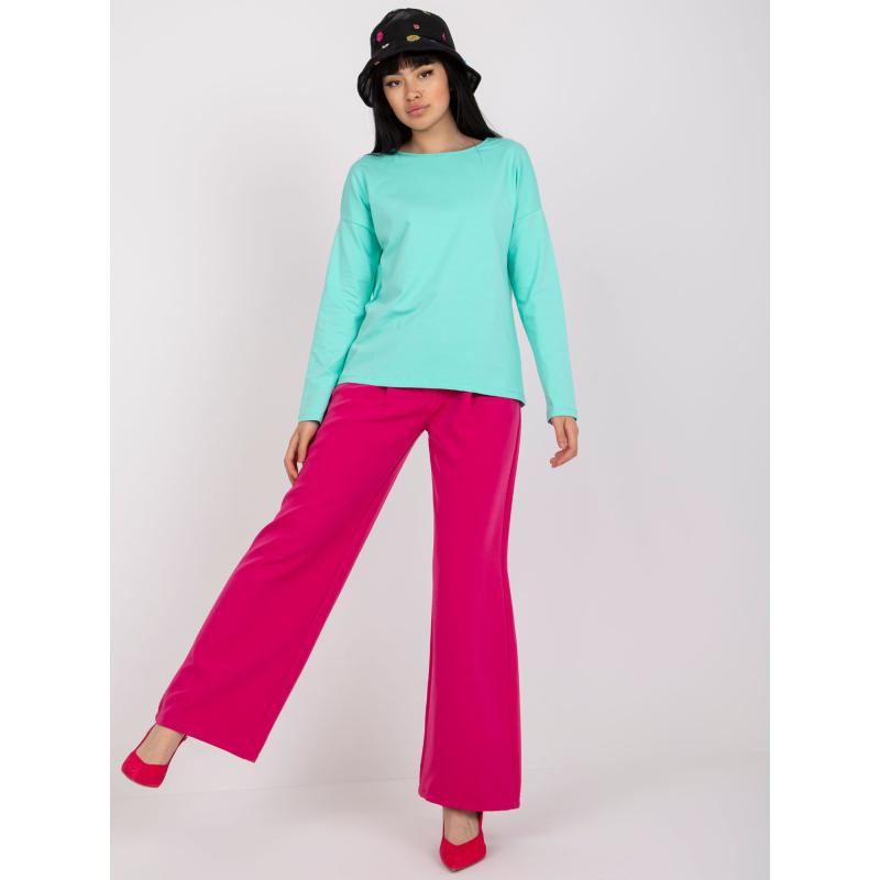 Dámská halenka s dlouhým rukávem bavlněná LONGA tyrkysová  