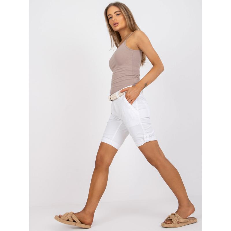 Dámské šortky s páskem ležérní STITCH & SOUL bílé 