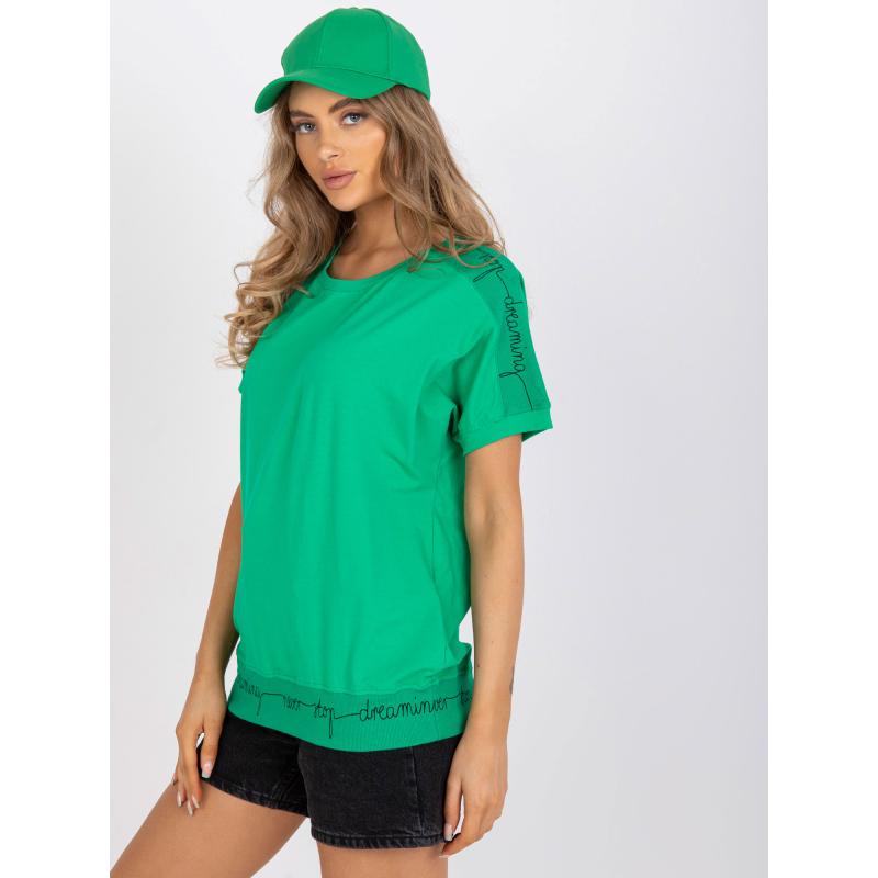 Dámská halenka pro každodenní nošení s kulatým výstřihem BEA tmavě zelená 