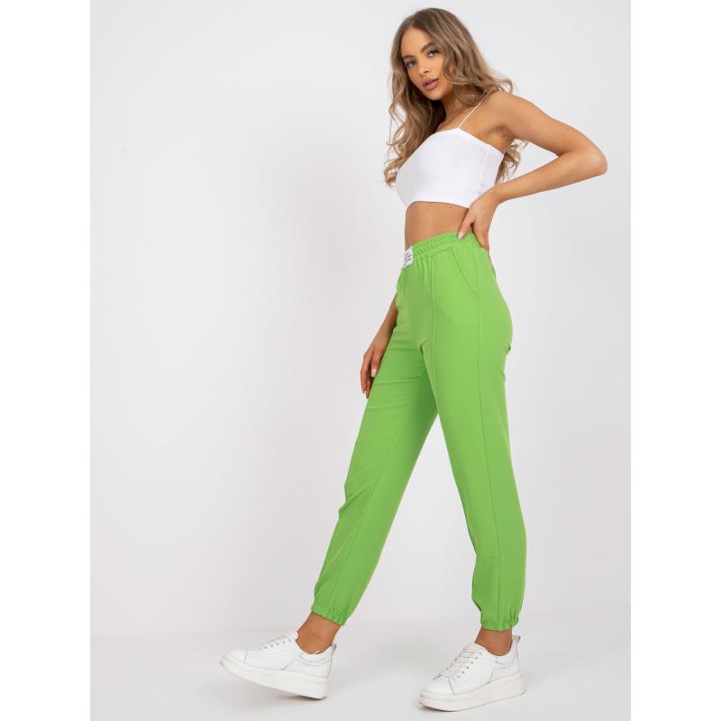 Dámské kalhoty bez zapínání LESTER světle zelené