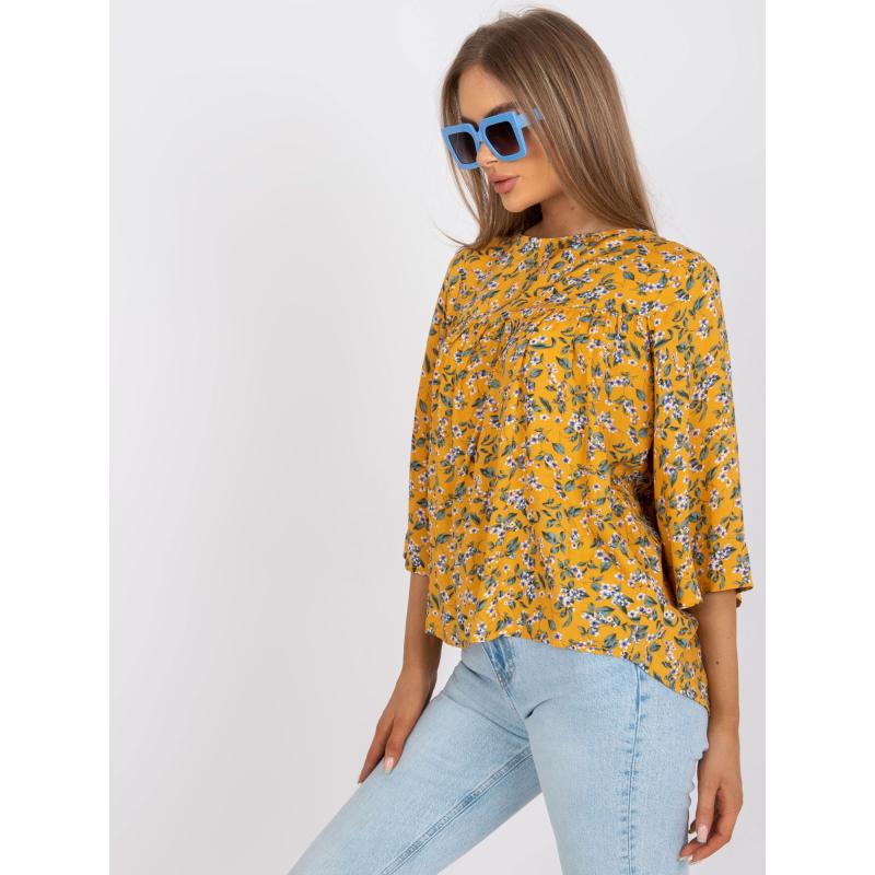 Női virágmintás blúz ZULUNA sárga