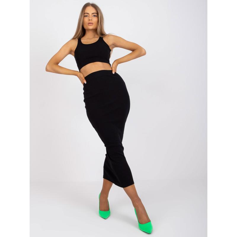 Dámsky komplet so sukňou RUE PARIS čierny
