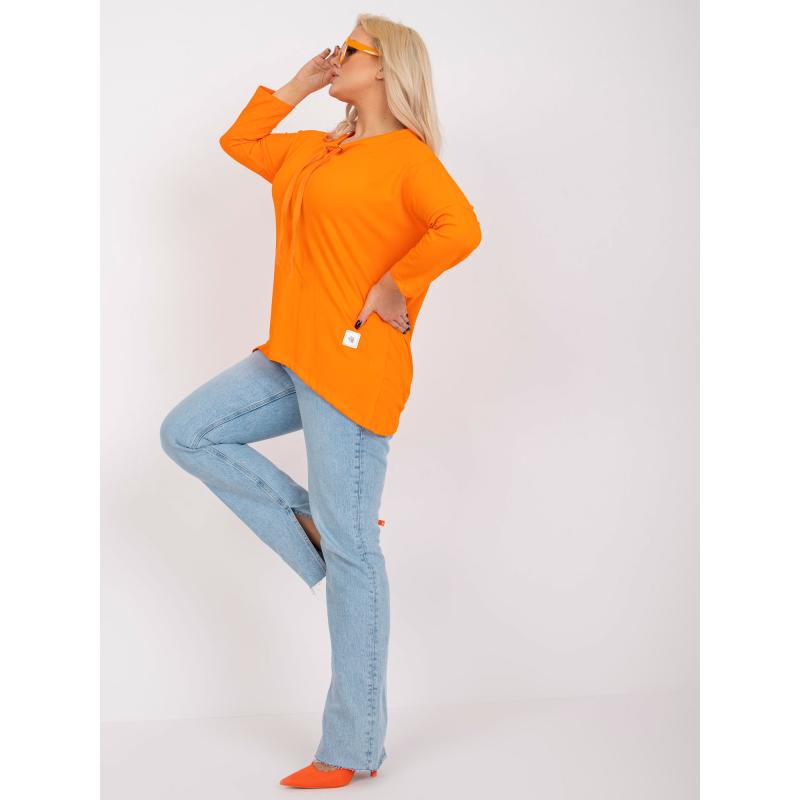 Dámska plus size bavlnená blúzka BASIC orange