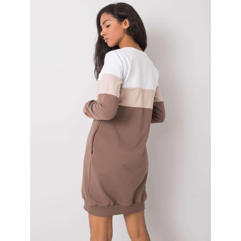 Dámské šaty Feliciana RUE PARIS hnědobílé 