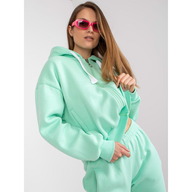 Dámská souprava tepláková s kapucí BASE mátově zelená
