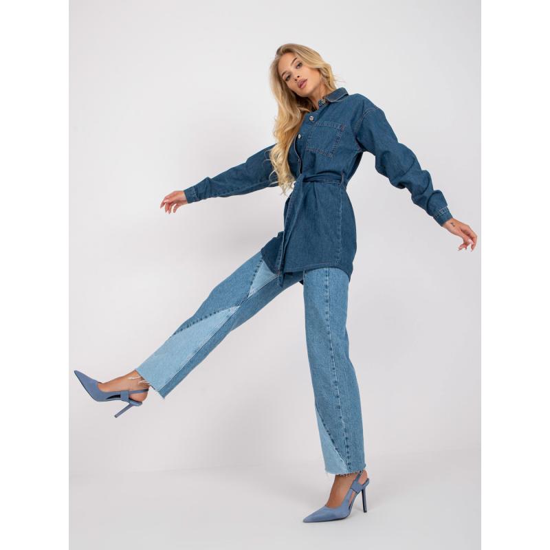 Női öves ing RUE PARIS kék