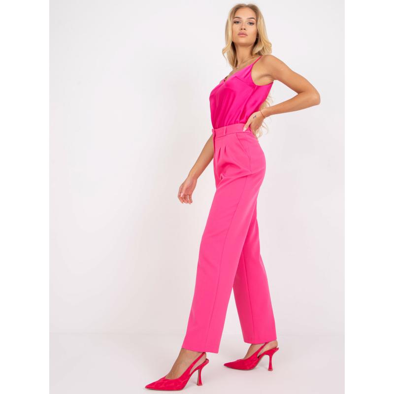 Dámske nohavice s vreckami RUE PARIS ružové