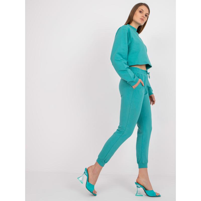 Dámské tepláky s vázáním ARIELLE zelené  