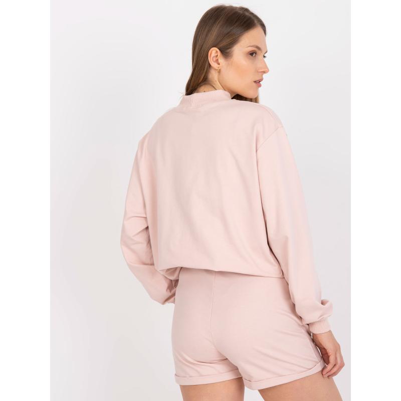 Dámské šortky teplákové s vysokým pasem DAYTOMA světle růžové