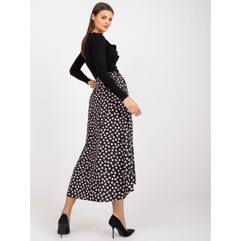 Dámská sukně s vysokým pasem asymetrická midi VILETA černá 