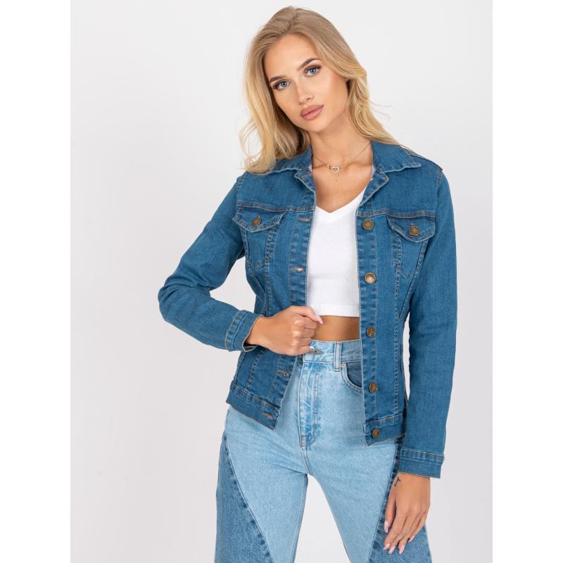 Dámská bunda s dlouhým rukávem džínová RUE PARIS modrá  