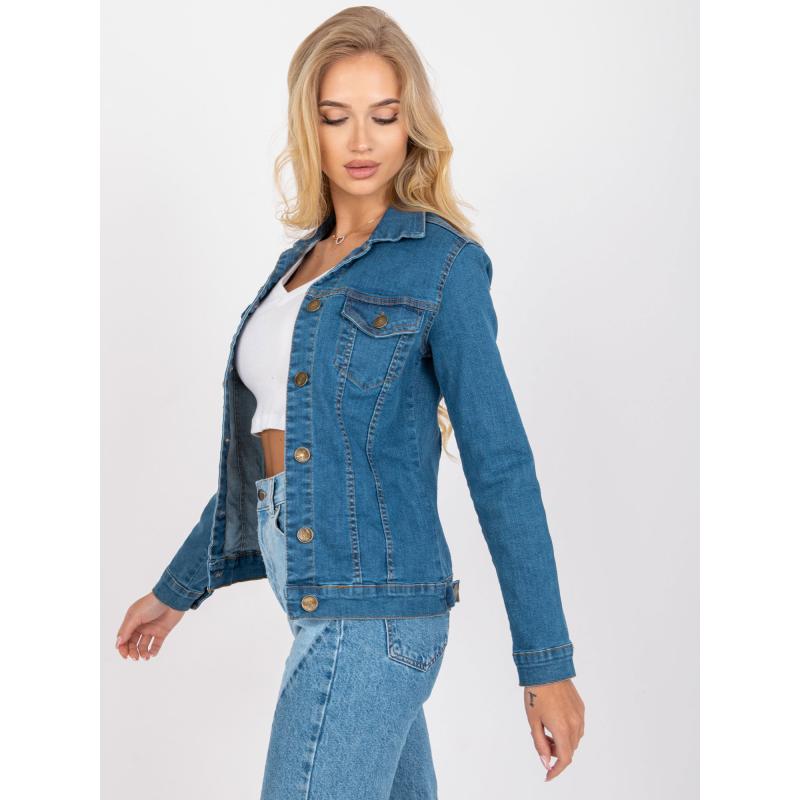 Dámská bunda s dlouhým rukávem džínová RUE PARIS modrá  