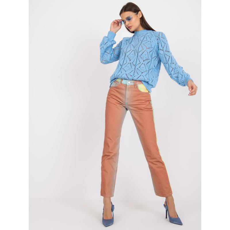 Dámský svetr s dlouhým rukávem RUE PARIS modrý