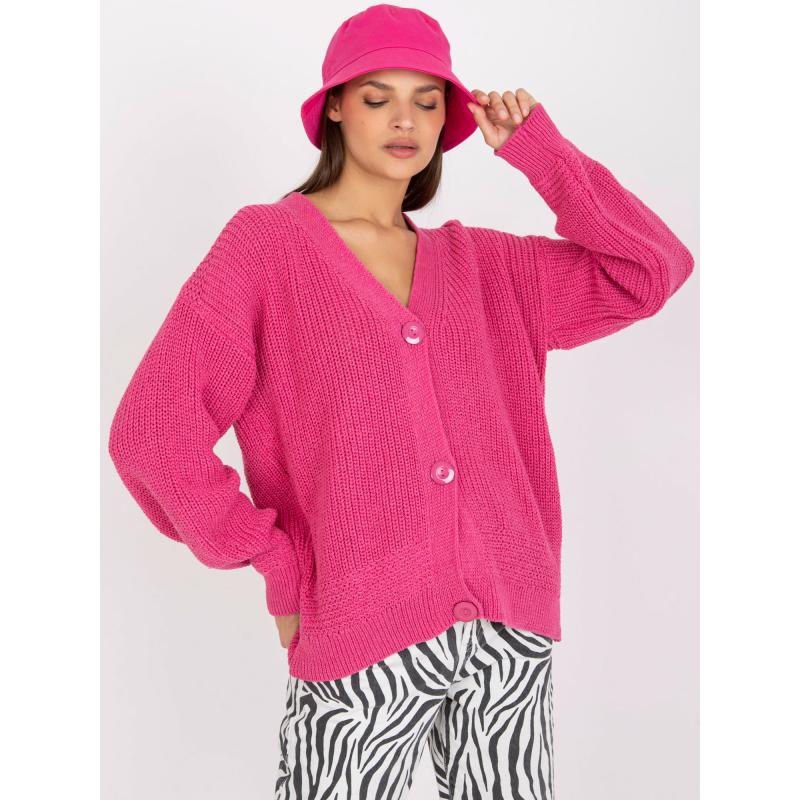 Dámsky oversize sveter s dlhým rukávom RUE PARIS ružový