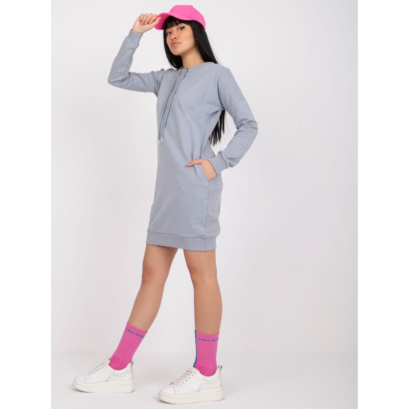 Dámské šaty s kapsami SPORTY šedé  