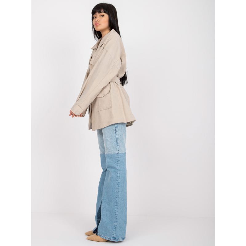 Dámský kabát se zapínáním na knoflíky SARAH béžový 