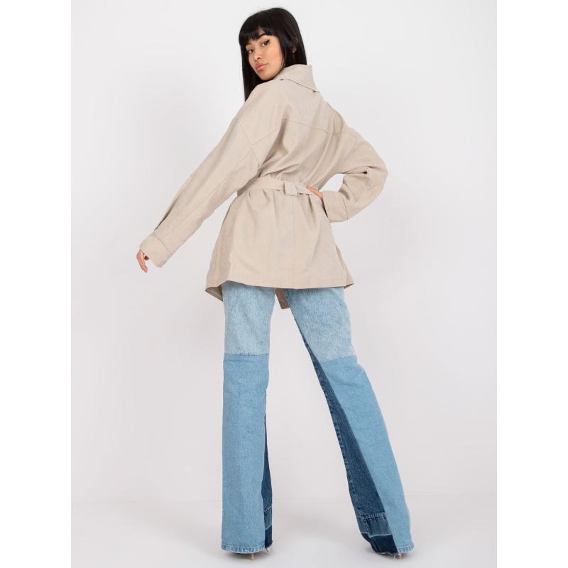 Dámský kabát se zapínáním na knoflíky SARAH béžový 