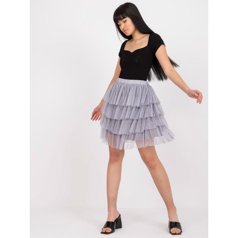 Dámská sukně s volánky a podšívkou Suerta OCH BELLA šedá