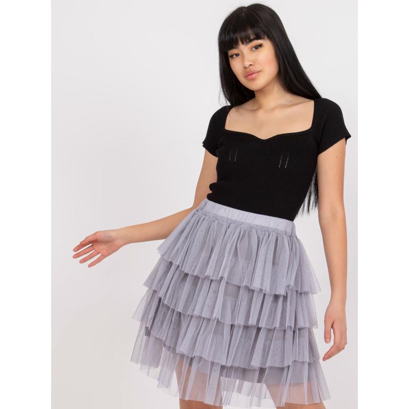 Dámská sukně s volánky a podšívkou Suerta OCH BELLA šedá