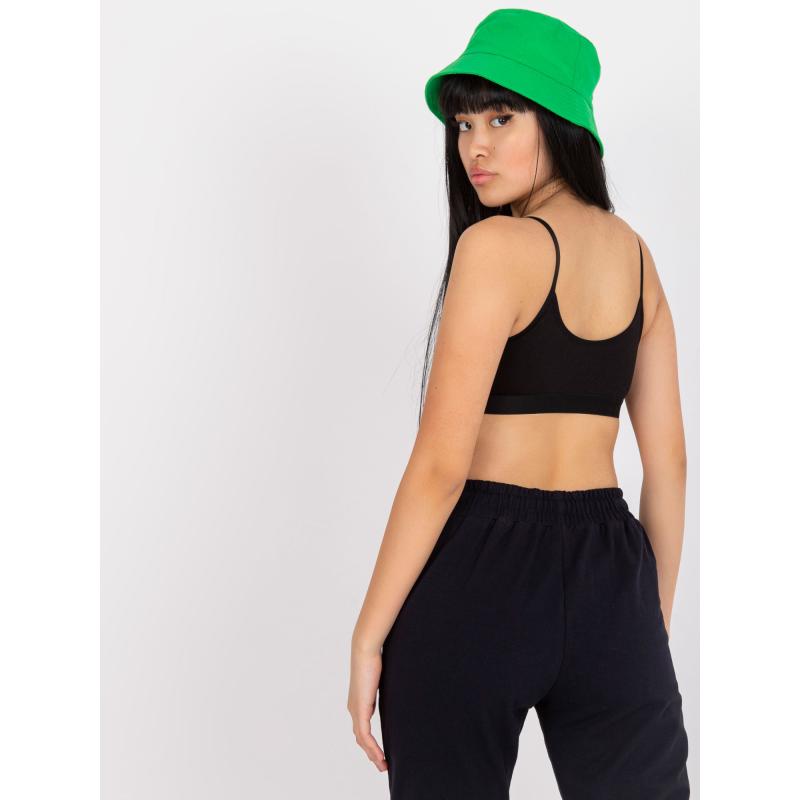 Dámský top krátký sportovní s vyztuženými košíčky FIT černý 