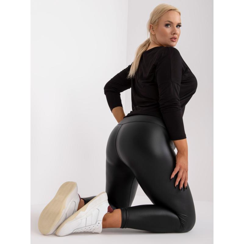 Női hosszú ujjú sima plus size blúz ELISA fekete