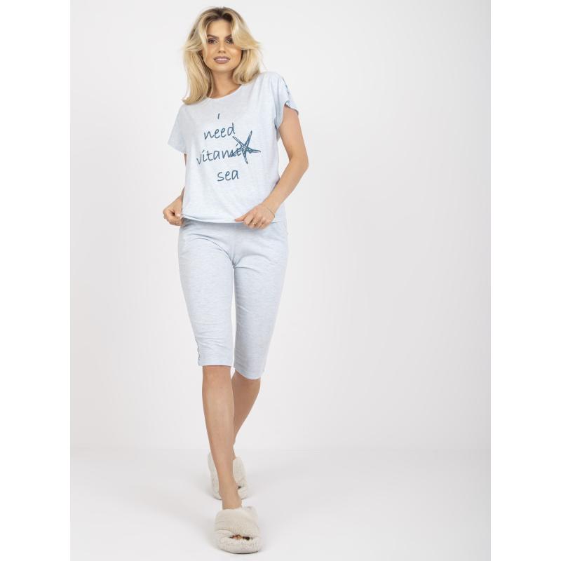 Dámské pyžamo s 3/4 dlouhými kalhotami dvoudílné KAY modré  