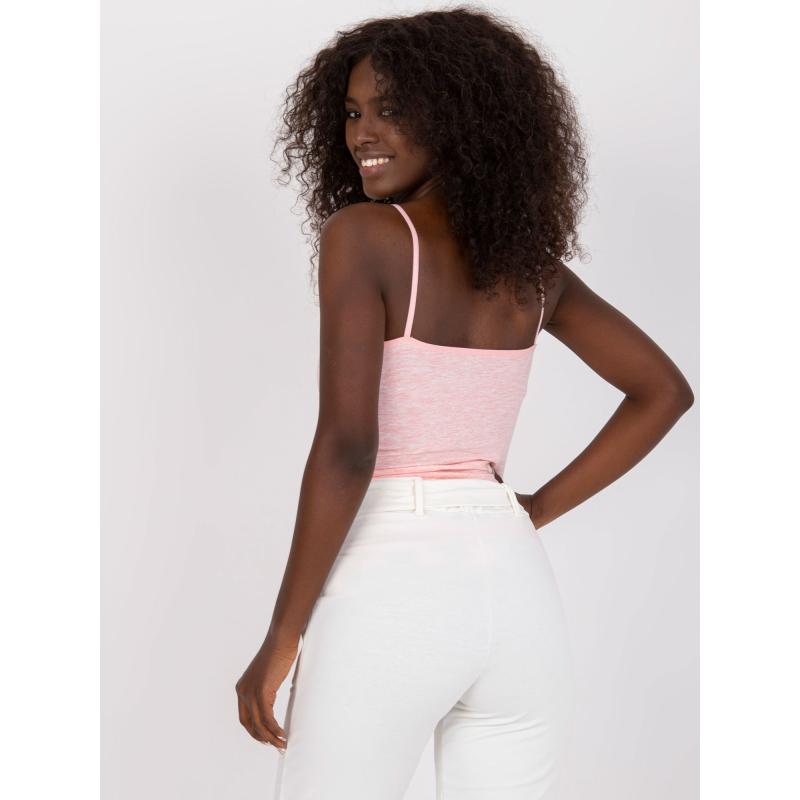 Dámský top s ramínky melanžový BASIC růžový 