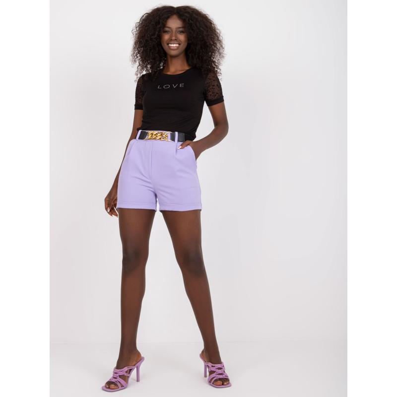 Női öves rövidnadrág DARCY lila