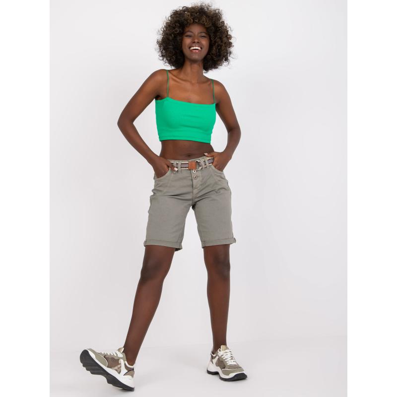 Dámské šortky s kapsami bavlněné KIANA khaki 