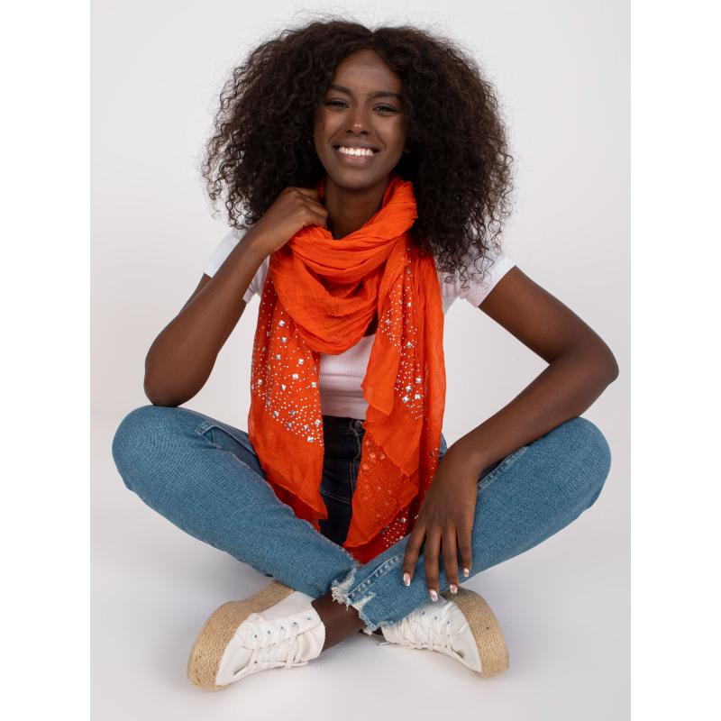 Dámský šátek s ozdobnou aplikací ANGELL tmavě oranžový 