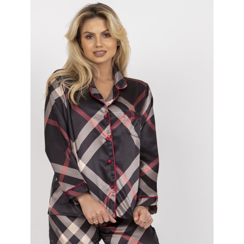 Női pizsama szatén nadrággal WERNER fekete