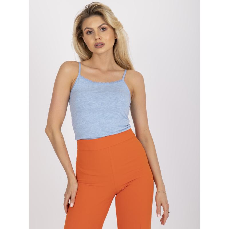 Dámský top s krajkou BASIC modrý 