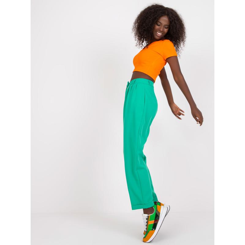 Dámske vreckové nohavice RUE PARIS zelené