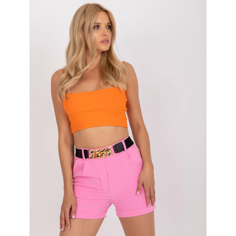 Női rövidnadrág zsebekkel és övvel AMY rózsaszín