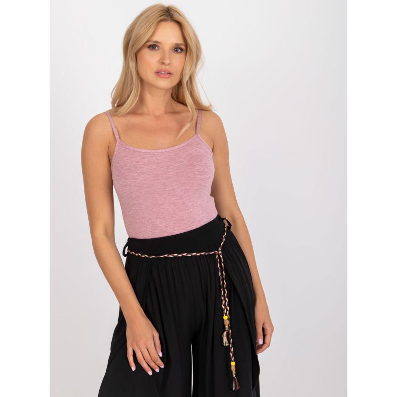 Dámský top s ramínky melanžový BASE růžový  