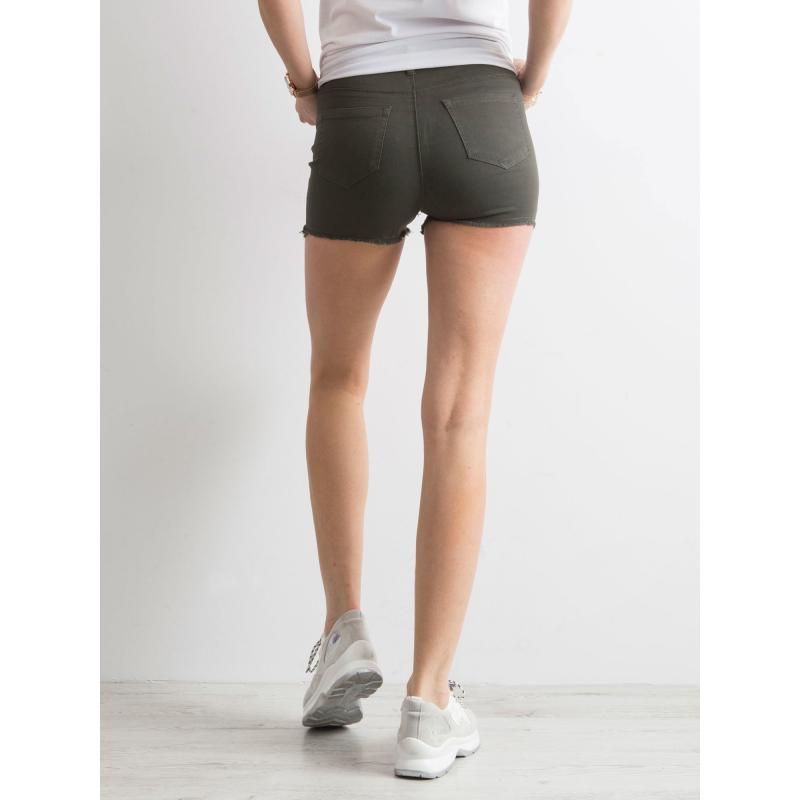 Dámské šortky s knoflíky MATEO khaki 