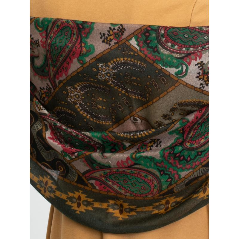 Dámský šátek s potiskem MERLYN khaki 