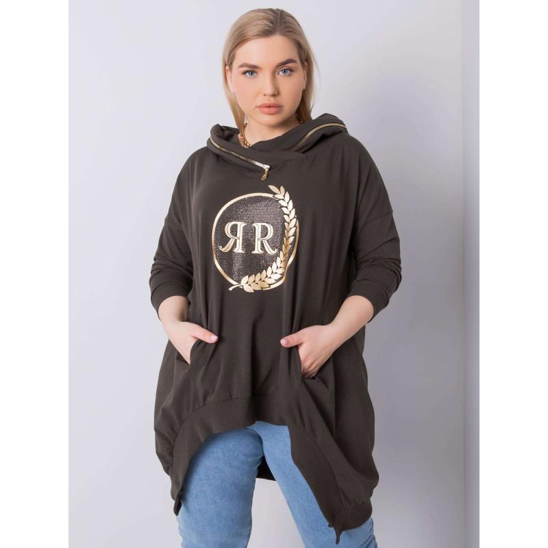 Dámska plus size mikina FANTASY dark khaki
